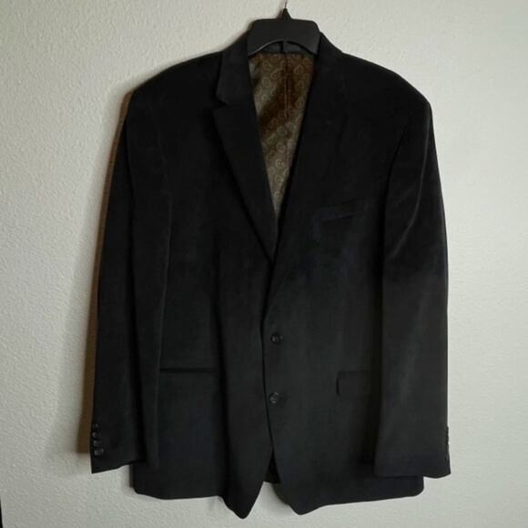 Chaps Men's 46L Black Corduroy Blazer Sport Coat Suit Jacket - Picture 4 of 11